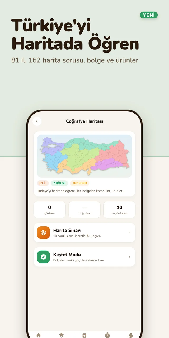 KPSS Digital Android uygulaması ekran görüntüsü: İnteraktif Türkiye haritası
