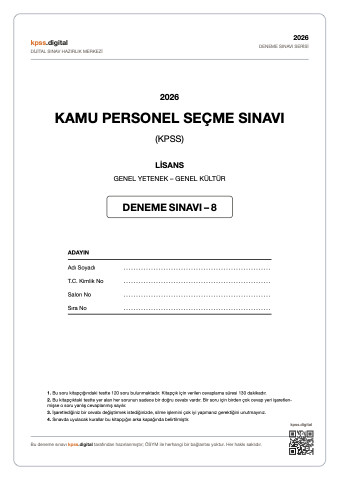 KPSS PDF deneme sınavı 8 kapağı